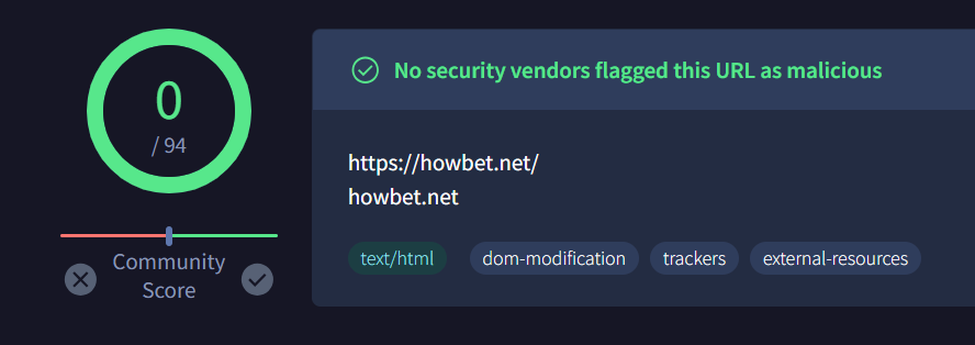 HowBet.net clean virus scan